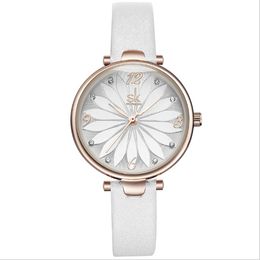 Shengke Merk Casual Eenvoudige Fan Quartz Studenten Horloge Leven Waterdicht Diamond Marker 30 MM Diameter Womens Horloges 8047313o