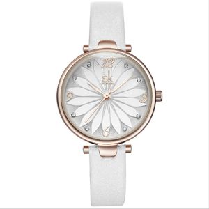 Shengke Brand Casual Simple Fan Quartz Studenten kijken Life Waterproof Diamond Marker 30mm Diameter Dames Horloges 8047 267m
