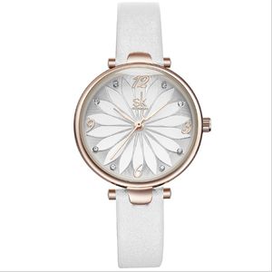 Shengke Brand Casual Simple Fan Quartz Studenten kijken Life Waterproof Diamond Marker 30mm Diameter Dames Horloges 8047 227G