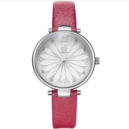 Shengke Marke Casual Einfache Quarz Studenten Uhr Leben Wasserdicht Diamant Marker PU Band Damen Uhren 8047239i