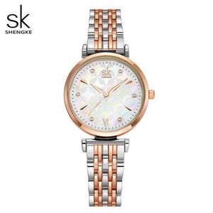 Shengke merk luxe armband vrouwen kijken Rosegold polshorloge cadeau voor origineel ontwerp reloj mujer 210616