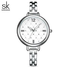 Marca Shengke, reloj para Mujer, relojes de cuarzo para Mujer, reloj de pulsera para Mujer, reloj femenino, reloj femenino, relojes de cristal para Mujer