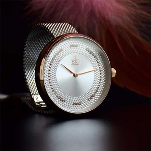 Shengke Creative Femmes Montres 3 Couleurs Élégant Japonais Quartz Dames Montre De Luxe En Acier Inoxydable Horloge Reloj Mujer Femme Cadeau 211228