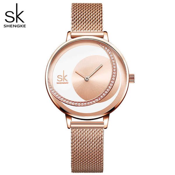 Shengke Crystal Lady Watches Luxury Brand Women Dress Watch Diseño original Cuarzo Muñeca Creative Relogio Feminino 210616