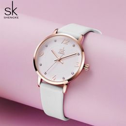 Shengke, relojes de moda modernos para mujer, reloj de cuarzo para mujer, reloj de pulsera informal para mujer, reloj de pulsera resistente al agua Gift186Z