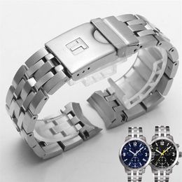 Shengmeirui PRC200 T055417 T055430 T055410 Bracelet de montre Pièces de montre bande mâle Bracelet en acier inoxydable massif LJ201124290U