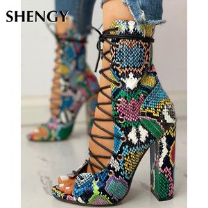 SHENGY discothèque printemps Serpentine plate-forme talons hauts femmes mode talons hauts 10 cm plate-forme sandales fête chaussures de mariage