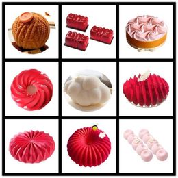 SHENHONG NOUVEAU Formes multiples Moule de décoration de gâteau en silicone pour la cuisson Moule Dessert Mousse Bakvormen Pâtisserie Pan Bakewar Outils T2002961