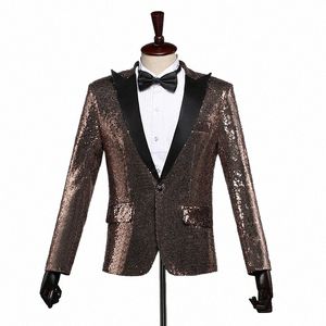 Shenrun Mannen Fi Slim Fit Jasje Casual Blazer Skinny Pailletten Paillette Bruiloft Bruidegom Zanger Stadium Kostuum Plus Size g9dU #