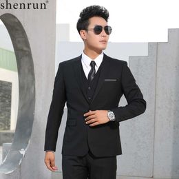 Shenrun Hommes Costumes Slim Business Formel Casual Classique Costume De Mariage Groom Party Prom Simple Couleur Noir Gris Bleu Marine X0909