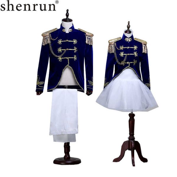 Shenrun Hombres Mujeres Trajes Uniformes Militares Vestido de Navidad Vestido de la Etapa Traje Foto Estudio Use Fiesta de bodas Cantante de graduación Traje X0909