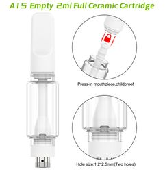 2024 Goedkope prijs lege vaporizer pen verstuivers cartridge keramische spoel tank dikke olie 2 ml Pyrex glas A16 vape verstuiver voor 510 draad voorverwarmen batterij in Japan CA