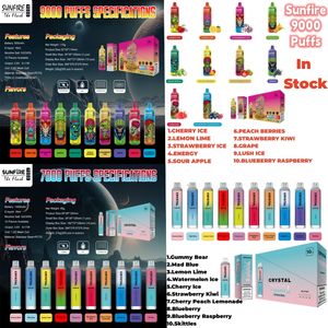 Shenzhen E cigarette jetable vape deechable Sunfire 7000 9000 BC5000 RM Vapes Disposables Puff 10000 Energy Bar 8000 Grape 2500 0% 2% 3% 5% vs vapes de tornade en stock eu