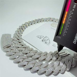 Shenzhen Jewelry Factory Custom VVS Hip Hop Jewelry Necklace Diamond Miami Mens 925 Silver Moissanite Cuban Link Chain