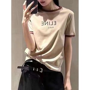 Shenzhen Nanyou – T-shirt à manches courtes et col rond pour femme, édition haute, printemps/été, nouvelle petite lettre imprimée contrastée