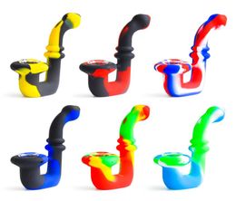 Sherlock Silicone Smoking Pipes Tabaco Hand Pipe con Glass Bowl Mini Silicone Pipe Oil Rig DHL 4312814