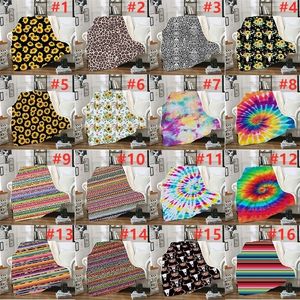 sherpa couverture 150130cm tournesol floral léopard 3d imprimé adultes enfants hiver peluche châle canapé canapé jeter polaire wrap