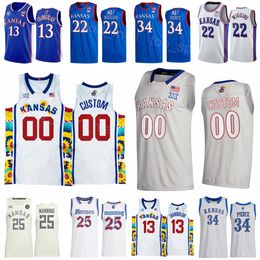 Sherron Collins Jersey 4 Kansas Jayhawks Baloncesto universitario 25 Danny Manning Wilt Chamberlain 13 Paul Pierce 34 Andrew Wiggins 22 Joel Embiid 21 Universidad NCAA