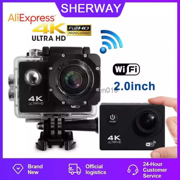 SHERWAY D6 4K 30Fps Objectif grand angle haute définition Écran 2 pouces Action DV HD Caméra 30 mètres étanche Wifi Mini caméra de sport HKD230828