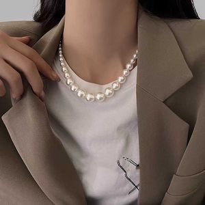 Shi Familie Geleidelijke maat Parelsketting Dames Nieuwe stijl Elegante en luxe ontwerp Collarbone Chain Super Immortal Pearl ketting