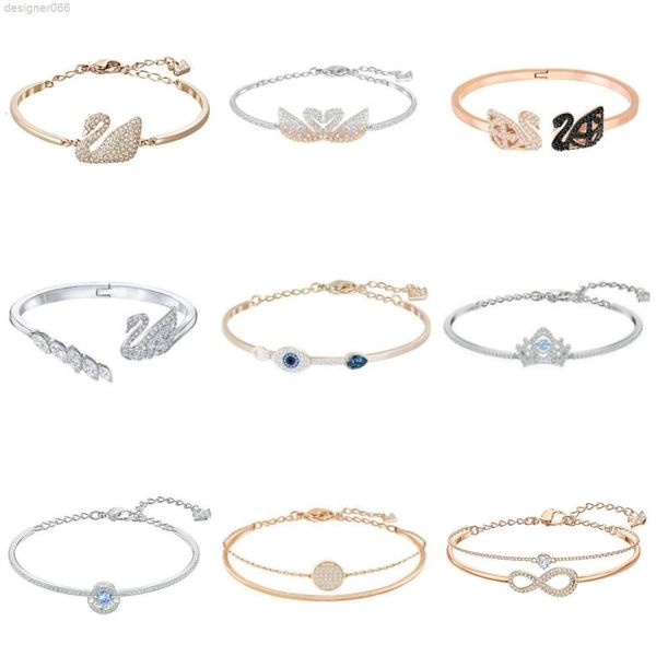 SHI JIA de alta calidad Swarovski Elemento Crystal Gradiente de cisne brazalete para femeninos de moda y