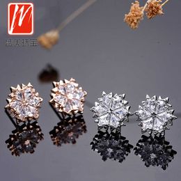 Designer Rovski Luxe Top Juwelen Accessoires Nieuwe Snowflake -oorbellen Beautiful Crystal Snowflake Earrings Dames Romantic Simple Earrings sieraden Gift