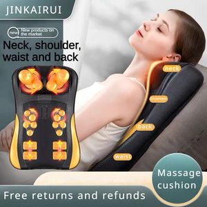 Shiatsu Neck Massage Pillow Electric Cushion Upgrade Back Massager diep met warmteweefsel kneden voor schouder Relax spieren 240531