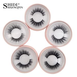 SHIDISHANGPIN 10-15mm 3D Mink Lashes Fluffy Full Strip Lashes 3D Mink Eyelashes Naturel Long Party Maquillage Extensions de cils Mink Lashes