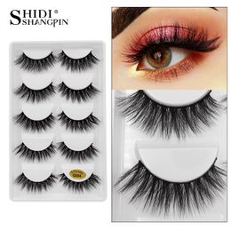 Shidishangpin 5 paren valse wimpers dikke nerts eyelashes 3D nertsen make-up natuurlijke valse wimpers wimper extension cilios maquiagem