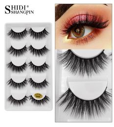 SHIDISHANGPIN 5 Pairs False Eyelashes Thick Mink Eyelashes 3D Mink Lashes Makeup Natural False Lashes Eyelash Extension Cilios Maq3925309