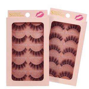 Shidishangpin 5 paren nertsen wimpers natuurlijke lange 1 cm-1,5 cm 3D mink lashes handgemaakte valse wimpers