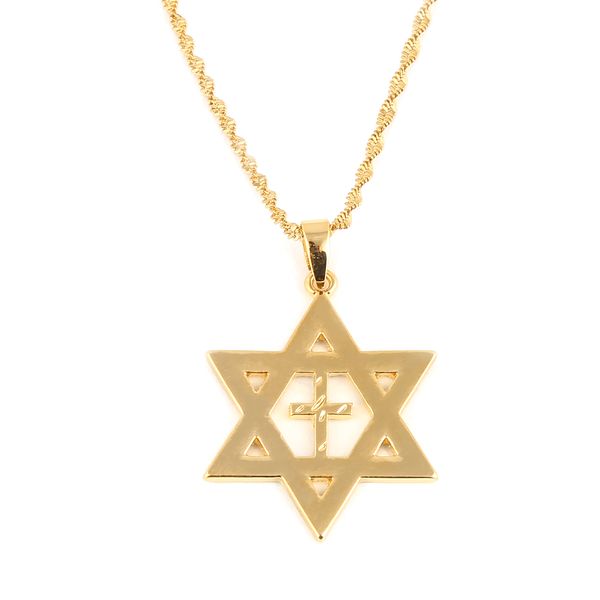 Bouclier Magen David Hexagram Six Point Star Of David Collier Amulette Religion Symbole Israël Pendentif Bijoux Juif