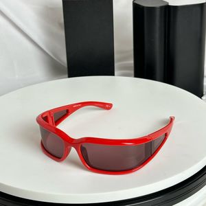 Lunettes de soleil Shield Wrap lentilles rouges/marron 0123 hommes femmes nuances Sonnenbrille lunettes de soleil Gafas de sol UV400 lunettes avec boîte