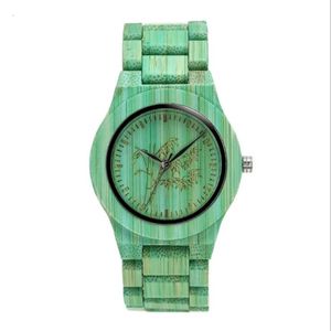 SHIFENMEI Merk Herenhorloge Kleurrijke Bamboe Mode Sfeer Metalen Kroon Horloges Milieubescherming Eenvoudige Quartz Watche235G