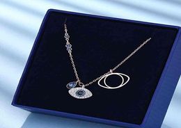 Shijia Devil's Eye Collier femelle Rose Or Romantique Rovski Element Crystal Devil Bracelet Clicule Chain8119365