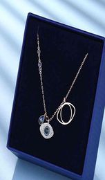 Shijia Devil's Eye Collier femelle Rose Or Romantique Rovski Element Crystal Devil Bracelet Clicle Chain6714386