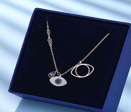 Shijia Devil's Eye Collier femelle or rose romantique avec élément rovski Crystal Devil Bracelet Clicule Chain4619495