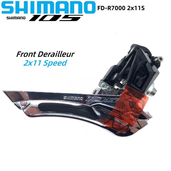 SHIMANO 105 FDR7000 Desviador delantero para montaje de banda de bicicleta de carretera 2x11 velocidades con anillo de abrazadera 2x11s R7000 Soldadura en 2V 11V Piezas 240318