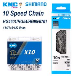 Shimano 10s Hg54 Hg95 ketting KMC X10 Mountain Bicycle 10V Current 114 116 122 Links E Ketens 10Speed ​​Road Bike Parts 0210