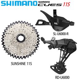 Shimano -aanwijzingen U6000 versnellingshendel 11V Achter Derailleur 11 Speed ​​40/52T Cassette -kit voor MTB -fiets KMC X11 Chain Groupset Bicycle Parts