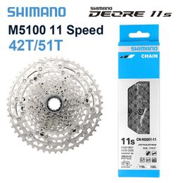 Shimano Deore CS M5100 Cassette 42T 51T MTB 11V Groupset HG601 Chain Mountain Bike 11s Ratchet KMC X11 Bicycle Chains 0210
