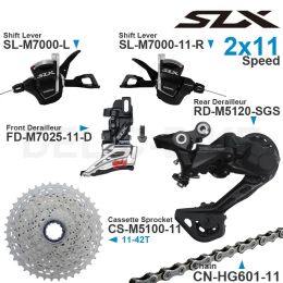 Shimano SLX M7000 2x11 Speed Groupset comprend M7000 Shifters Front Derilleur M5120 arrière dérailleur M5100 Cassette 42T et chaîne