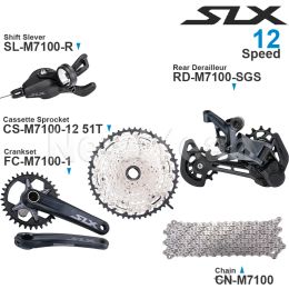 Shimano SLX M7100 1x12V Groupset 12 vitesses M7100 arrière Derilleur Shifter 10-45T / 51T Cassette Sprocket Crankset Chain