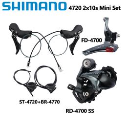 Shimano Tiagra 4720 2x10 Speed Road Bike Bicycle Mini Groupset 4700 voorkant + GS SS ACHTER DERAILLEUR + 4720 ST Shifters 4770 Brake