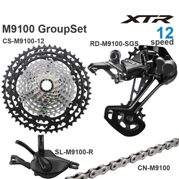Shimano XTR M9100 Groupset Mountain Bike Grupo 1x12V 12 Speed Rd Sl CS CN M9100 DERALEUR SGS XTR Cassette 10-51T