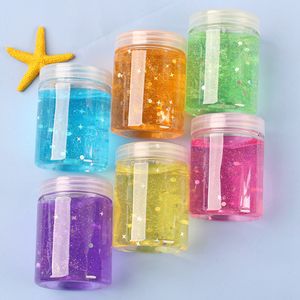 Color brillante DIY Crystal Mud Slime Clay Clear Slime no pegajoso Soft Jelly Clay para niña niño Bubble Slime Stretchy Putty Party Gifts 2218