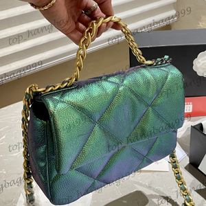 Paillettes chatoyantes Iridescente Green Rose épaule 19 sacs Gold Chain Cutch Hands Hands Hands Purse Boot-Tone Crossbody Sangs Sacs avec série numéro de série 4 Colros 25cm