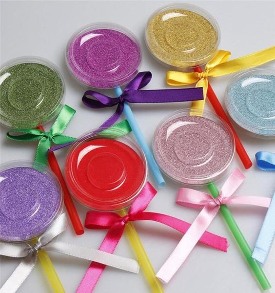 Boîte de cils de lollipop miroitre 3D Boîtes de cils de vison Faux Faux Faux Emballages Case d'emballage Vide Box Cosmetic Tools6074951