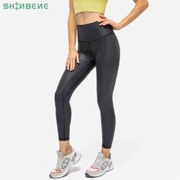 SHINBENE 25 CLASSIC 2 0 Pantalon de Yoga à brillance liquide, collants de gymnastique pour femmes, taille haute, entraînement physique à mi-impact, Sport Leggin286U