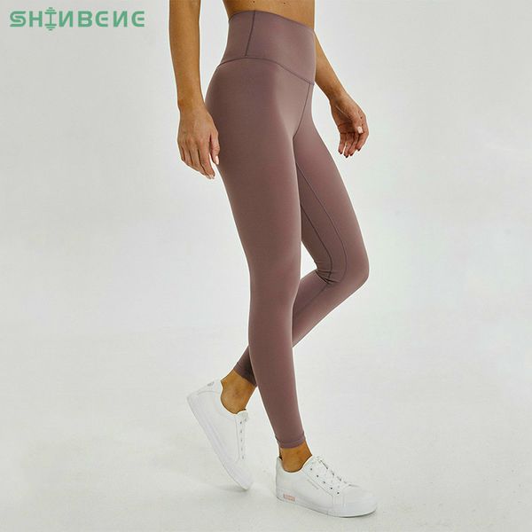 SHINBENE Anti-sueur Mention Hip Sport Gym Leggings Femmes Haute Taille Yoga Fitness Pantalon Sans Couture Danse Entraînement Leggings XS-XL 201202